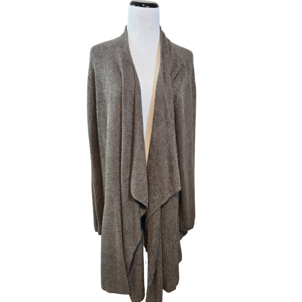 Barefoot Dreams CozyChic Lite Cardigan Duster Size 3X Brown Waterfall Open Front